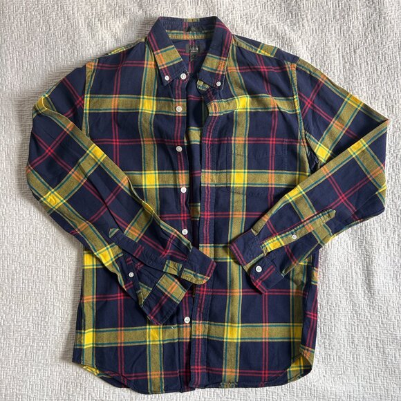 J. Crew Oxford, Plaid (men's small) - Picture 1 of 3